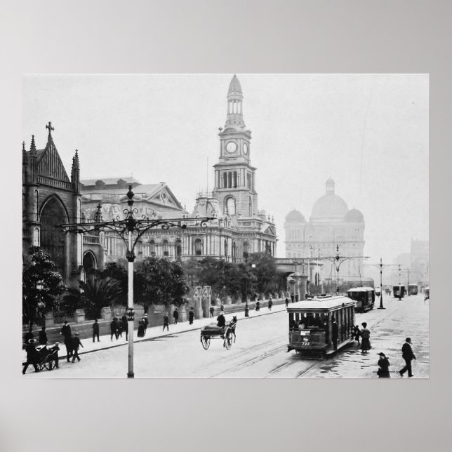 Pôster George Rua Sydney Austrália c1898 Archival impress (Frente)