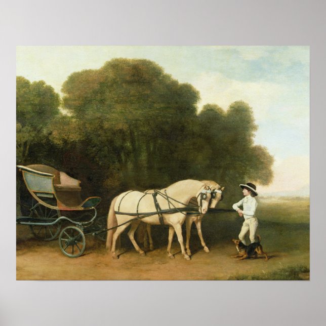 Pôster George Stubbs | Phaeton com Par de Creme Pon (Frente)