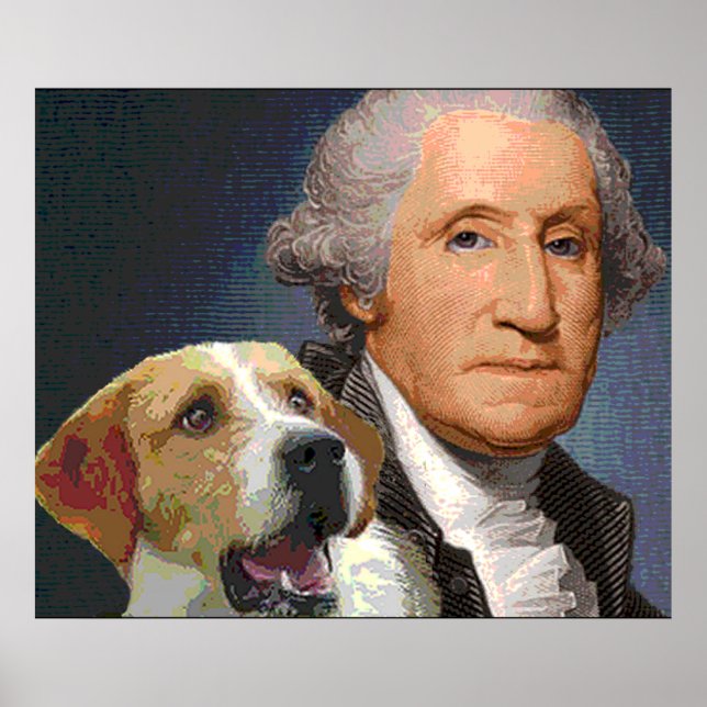 Pôster George Washington and his dog "Liberty Belle" (Frente)