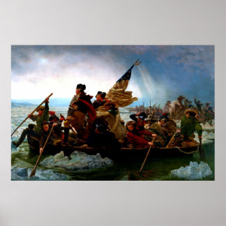Pôster George Washington atravessando o Rio Delaware em 1