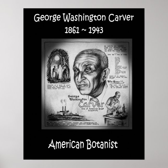 Pôster George Washington Carver ~ Botânico & Inventor ~ (Frente)