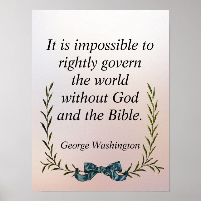Poster George Washington cita Governo e religião (Frente)