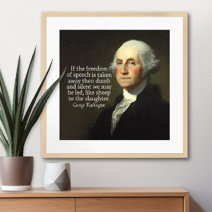 Pôster George Washington Citação da Liberdade de Expressã
