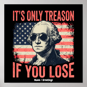 Poster George Washington Citação Divertida de Traição Vin
