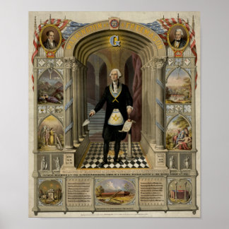 Poster George Washington Como Retrato Freemason, 1867.