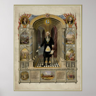 Poster George Washington como um retrato do Freemason,