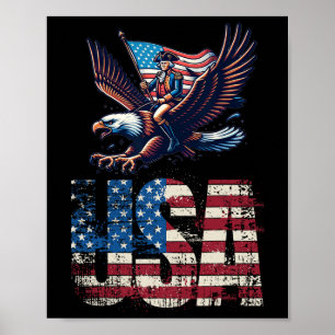 Poster George Washington Dirigindo Uma Águia Cálida 4 De
