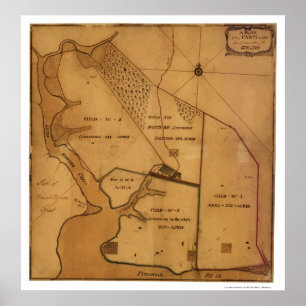 Pôster George Washington Farm Plan Map - 1766