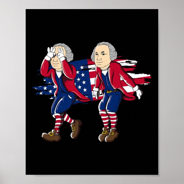 Poster George Washington Griddy American Flag 4 De Julho (Frente)