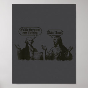 Poster George Washington Jesus Engraçado Histórico Religi