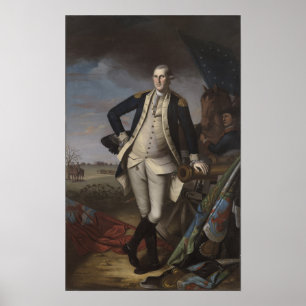 Poster George Washington na batalha de Princeton, 1781