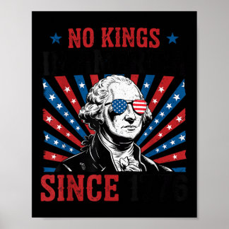 Poster George Washington Protest Sign Democracy No Kings