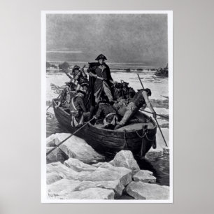 Poster George Washington que cruza o Rio Delaware