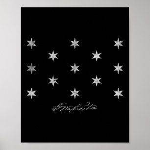 Poster George Washington sede da Independência da Bandeir