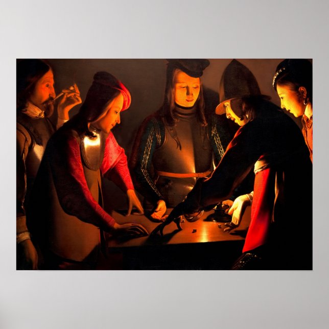 Poster Georges de la Tour - Os Jogadores dos Dícios (Frente)