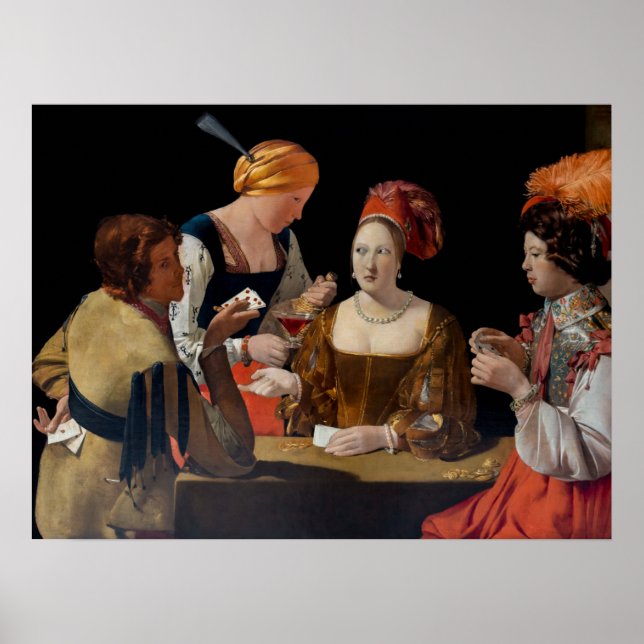 Poster Georges de la Tour - Trapaça com Ás de Ouros (Frente)