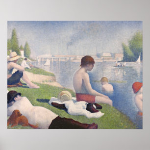 Poster Georges Pierre Seurat   Bathers em Asni � res, 188