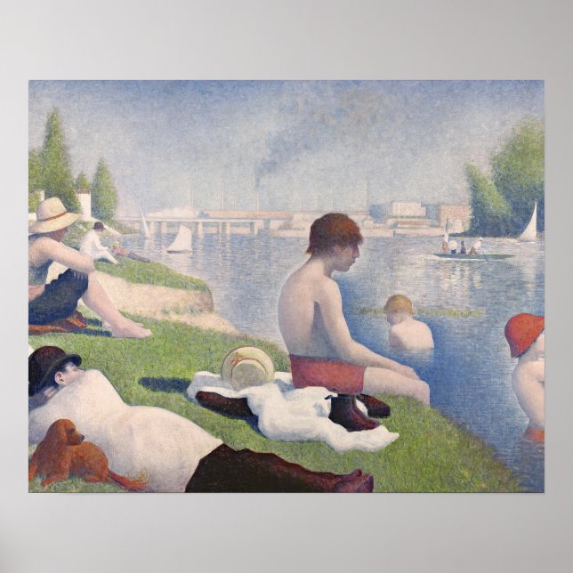 Poster Georges Pierre Seurat | Bathers em Asni � res, 188 (Frente)