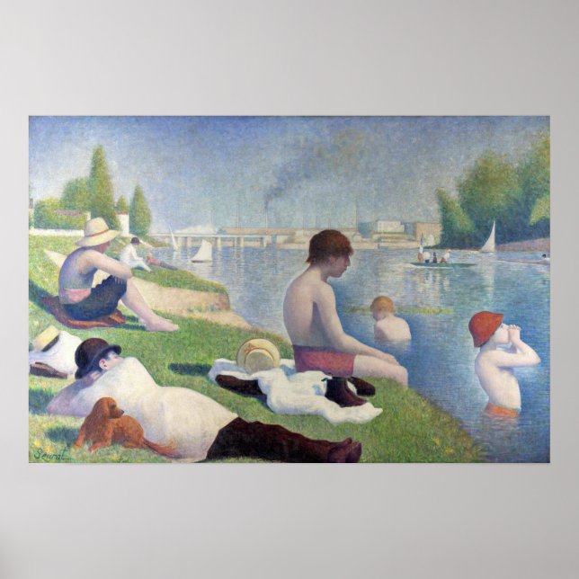 Poster Georges Seurat - Banhistas em Asnieres (Frente)