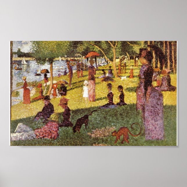 Poster Georges Seurat - Domingo à tarde na Ilha (Frente)