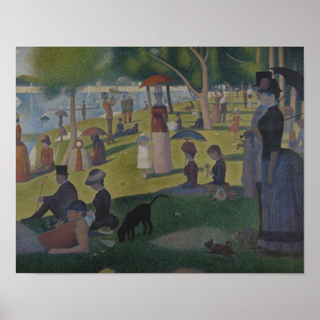 Poster Georges Seurat - Domingo em La Grande Jatte (Frente)