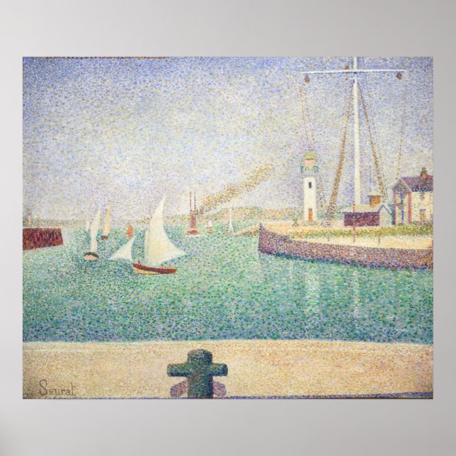 Poster Georges Seurat - Entrada do Porto de Honfleur  (Frente)