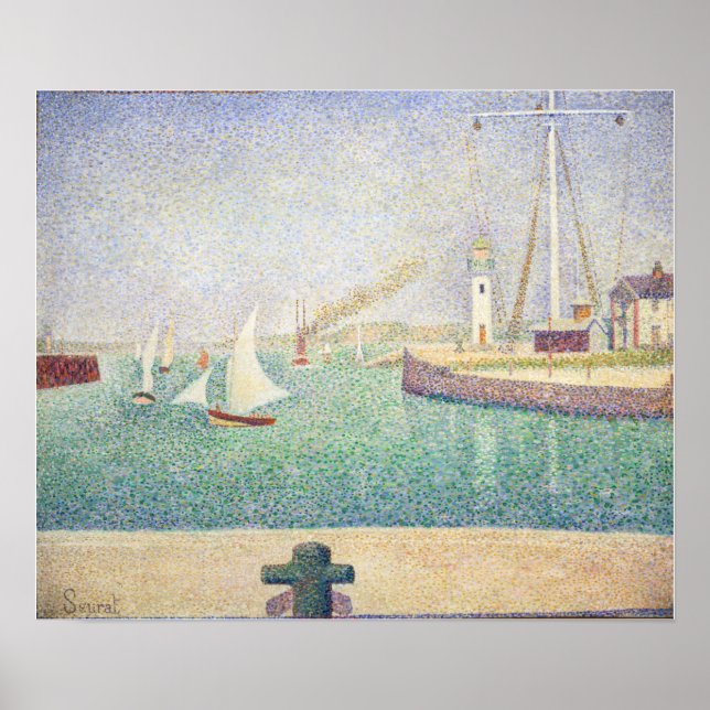 Poster Georges Seurat - Entrada do porto de Honfleur (Frente)