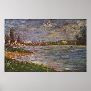 Poster Georges Seurat: Os Dois Bancos (1883)