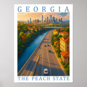 Poster Geórgia, Estado Peach EUA, Viagem