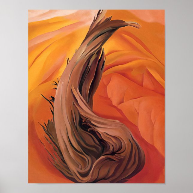 Poster Georgia O'Keeffe -  Stump in Red Hills - Precisão (Frente)