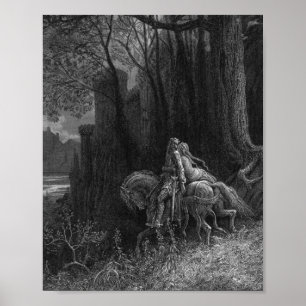 Poster Geraint E Enid Fugiram De Gustave Dore