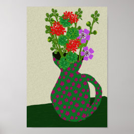 Poster Geranium, Hollyhock, Geranium Wallichianum