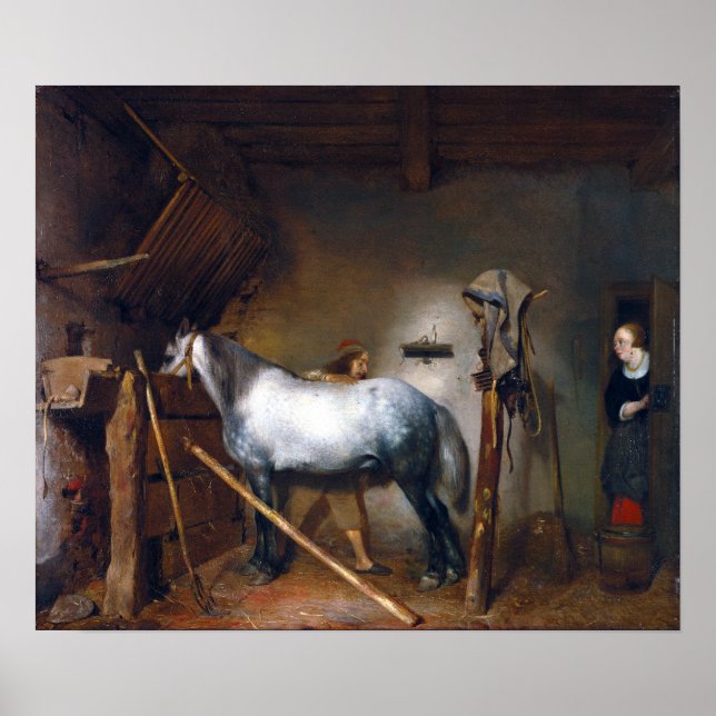 Poster Gerard ter Borch Horse Stable (Frente)