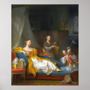 Poster Gérard - Uma Família Brincando Com Um Cão