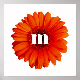Poster Gerbera Daisy Monograma inicial