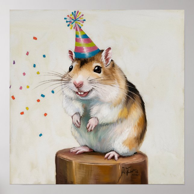 Poster Gerbil & confetti (Frente)