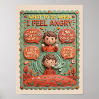 Poster Gerenciamento de Emoções Educacional para Crianças