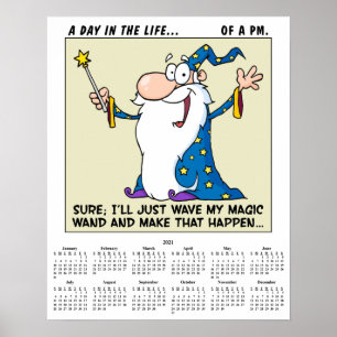 Poster Gerenciamento de Projetos de Calendário 2021