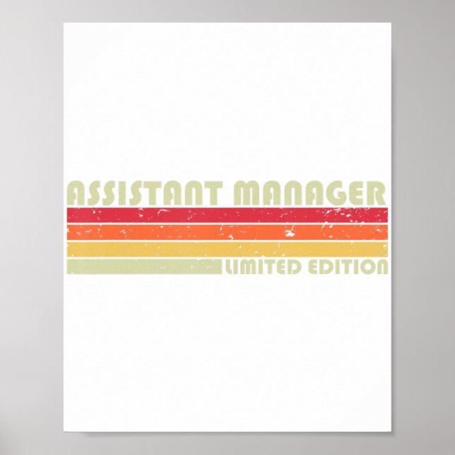 Poster GERENTE ASSISTENTE Funny Job Título Profissão Nasc (Frente)