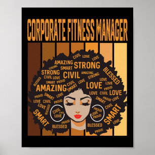 Poster Gerente de Fitness Corporativo Mês da História Neg