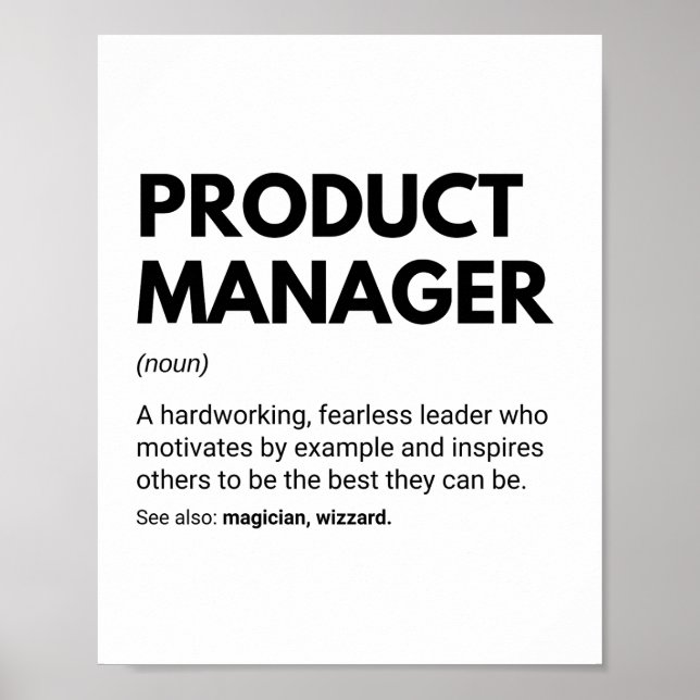 Poster Gerente de Produto Definição de Chefe Engraçado (Frente)