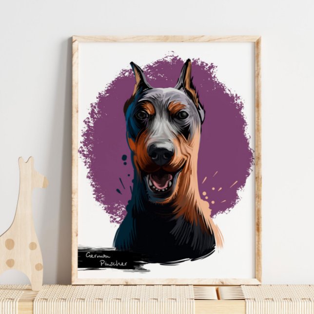 Poster German Pinscher Dog Portrait | Dog Portrait Wall P (Criador carregado)