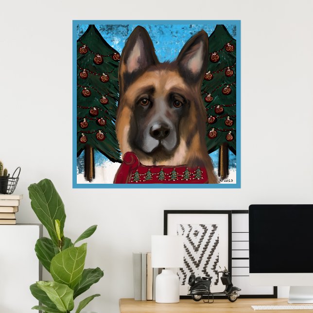 Poster German shepherd (Escritório em casa)