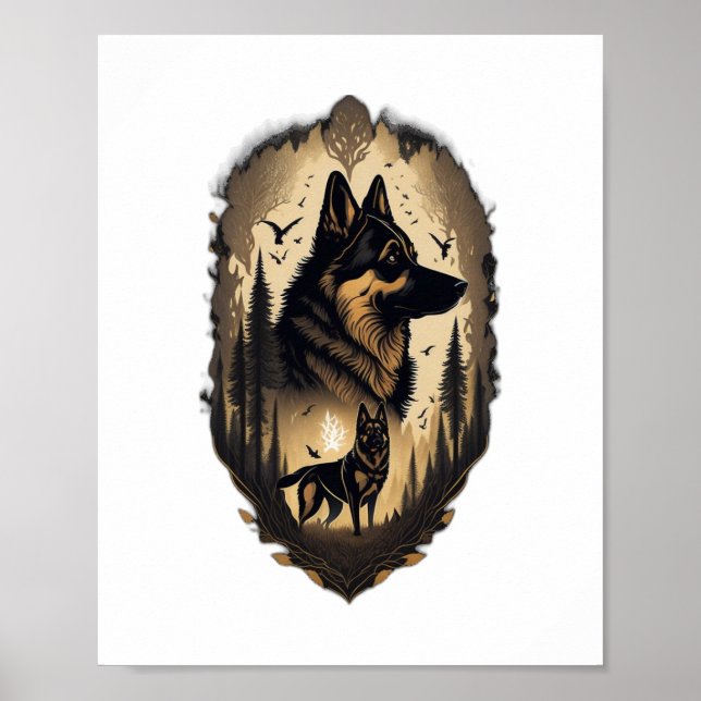 Poster German shepherd 005 (Frente)