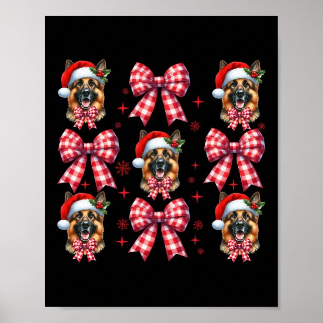 Poster German shepherd Cachorro Cachorro Xadrez Vermelho  (Frente)