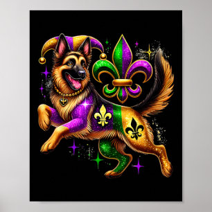 Poster German shepherd Cachorro Sobre o Carnaval Gras Bon