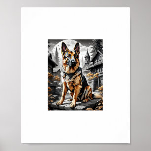 Poster German shepherd Cão-Cão Portraente Cachorro-Cachor