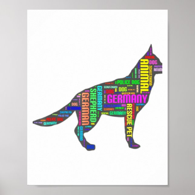 Poster German Shepherd Cloud Tygraphy  (Frente)