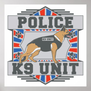 Pôster German shepherd da polícia da unidade K9