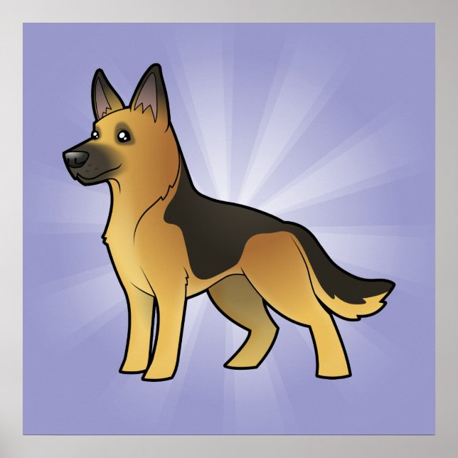 Poster German shepherd de desenho (Frente)